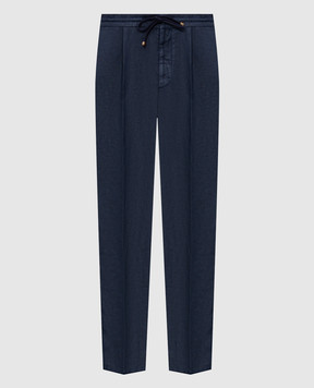 Brunello Cucinelli Blue linen pants M243DE1710