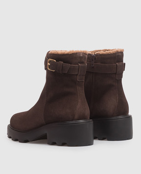 Valentino Brown suede boots with fur 9W2S0MT5XYA