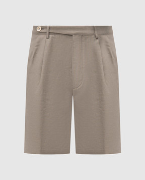 Brunello Cucinelli Khaki linen shorts MH262G0620