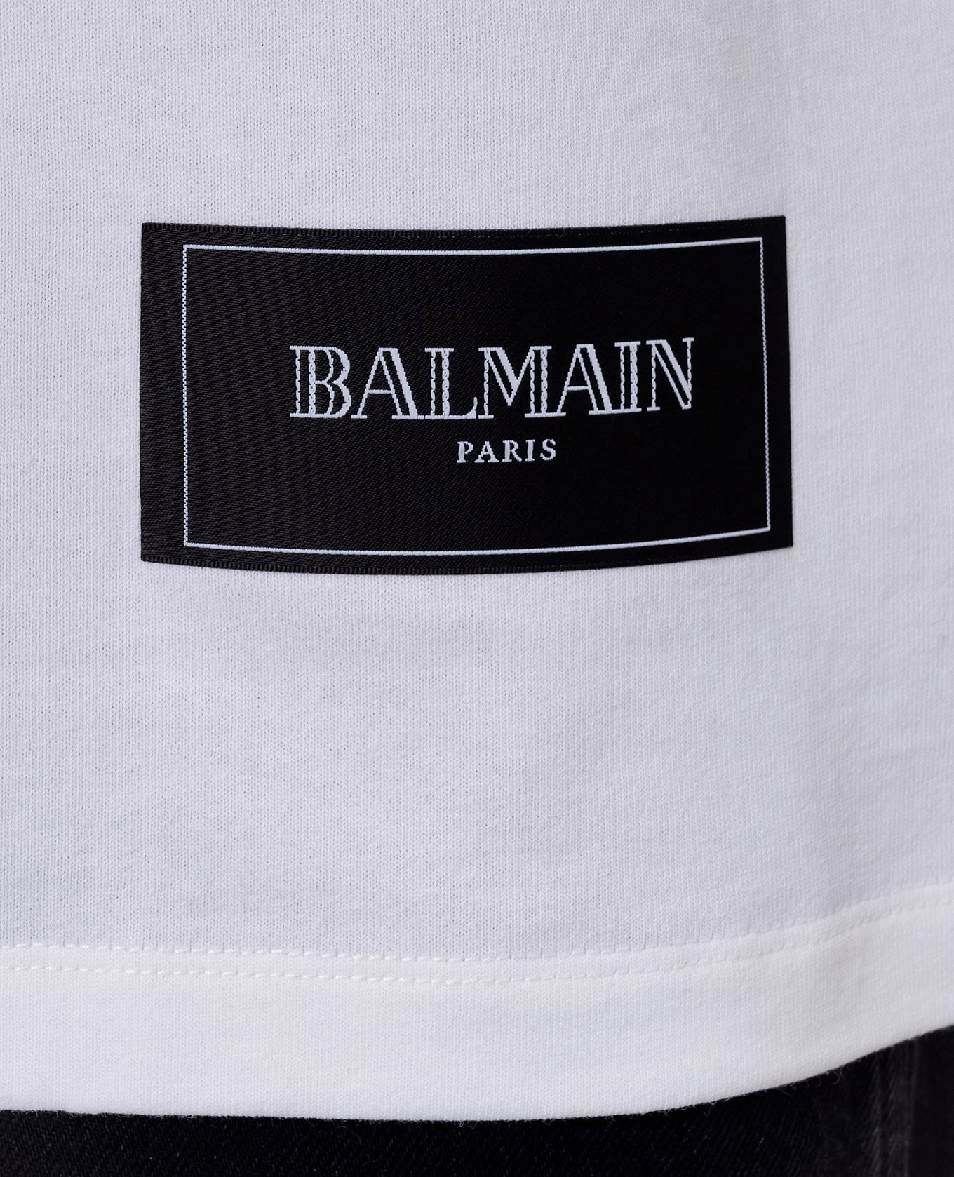 Set of white T-shirts with logo patch Balmain 5