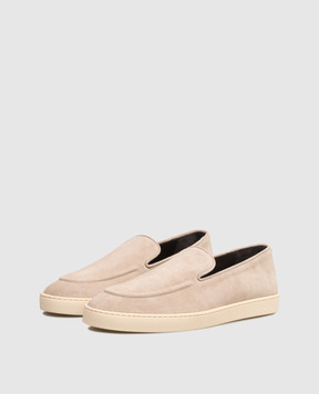 Canali Beige suede slip-ons RB01269461214