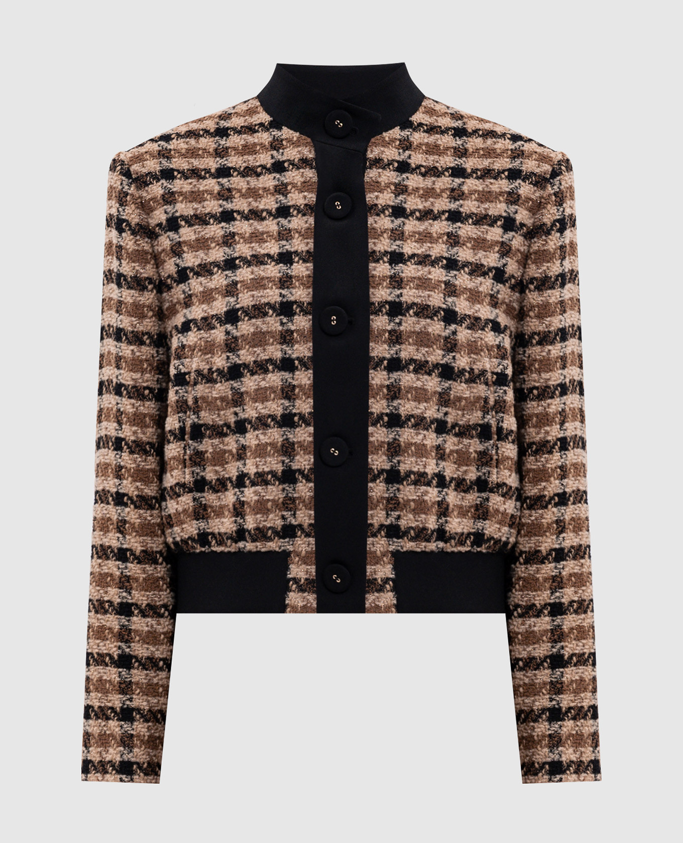Brown tweed jacket with checked wool