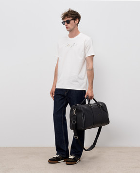 Fendi Ivory T-shirt with embroidered logo FY1319AUOB