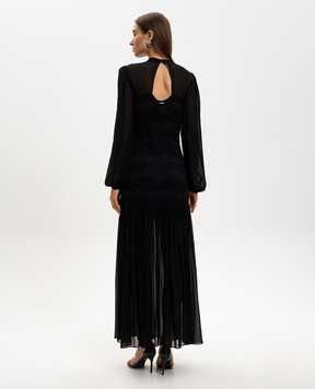 Twinset Black maxi dress with lace 261TP2784