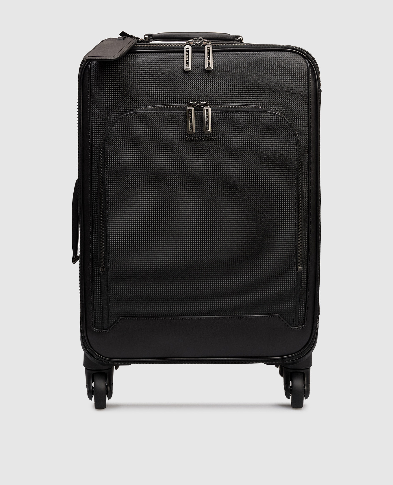 

Black leather suitcase with logo Stefano Ricci