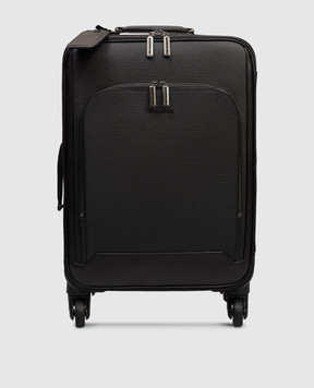 Stefano Ricci Black leather suitcase with logo ND240G9I1UVH