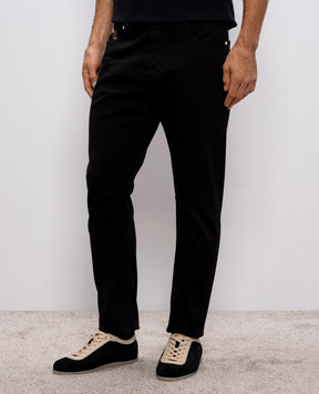 Brunello Cucinelli Black jeans with logo patch M277PX1290