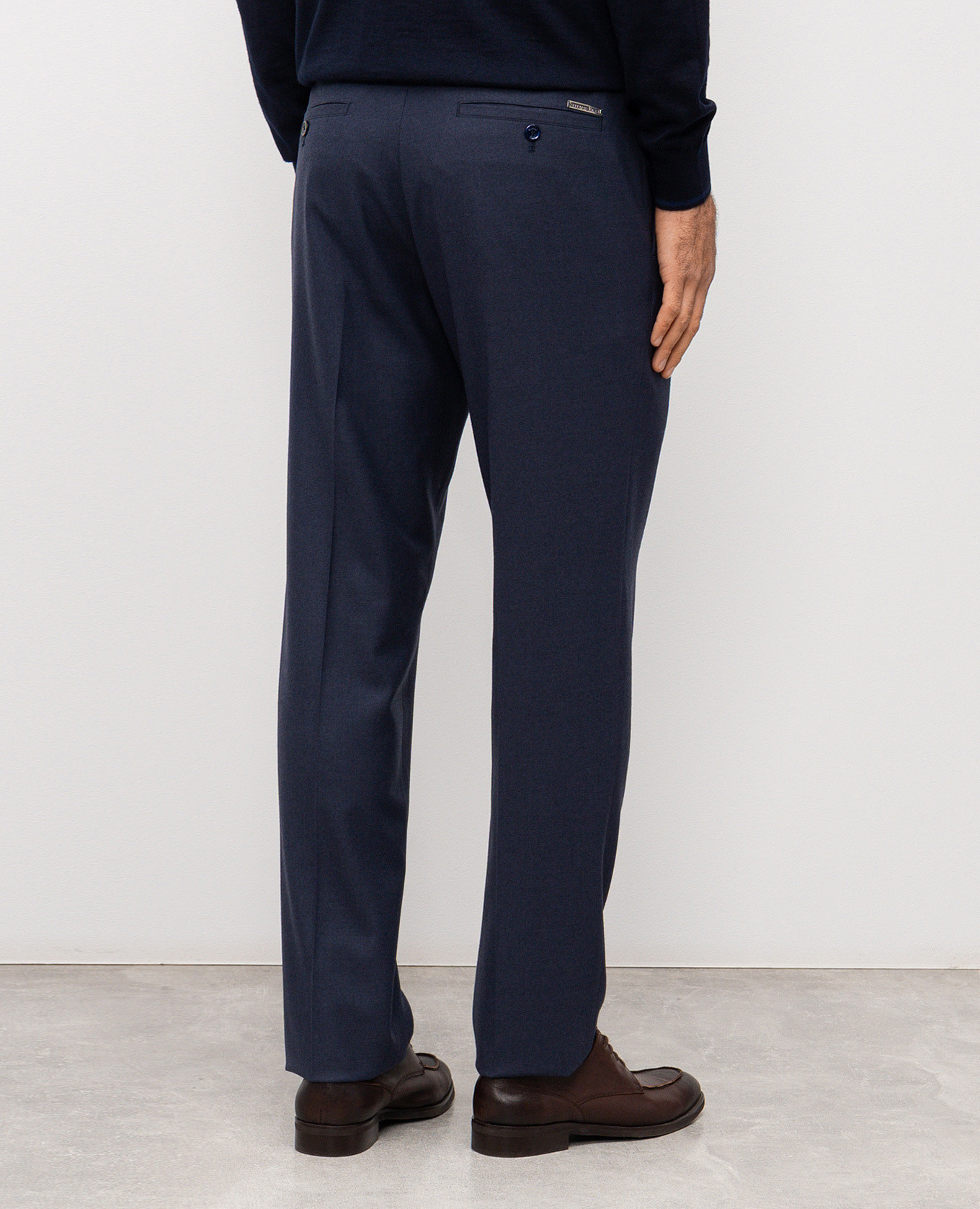 

Blue wool trousers with emblem Stefano Ricci
