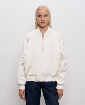 Casablanca Ivory bomber jacket with logo embroidery WPF26JK37301