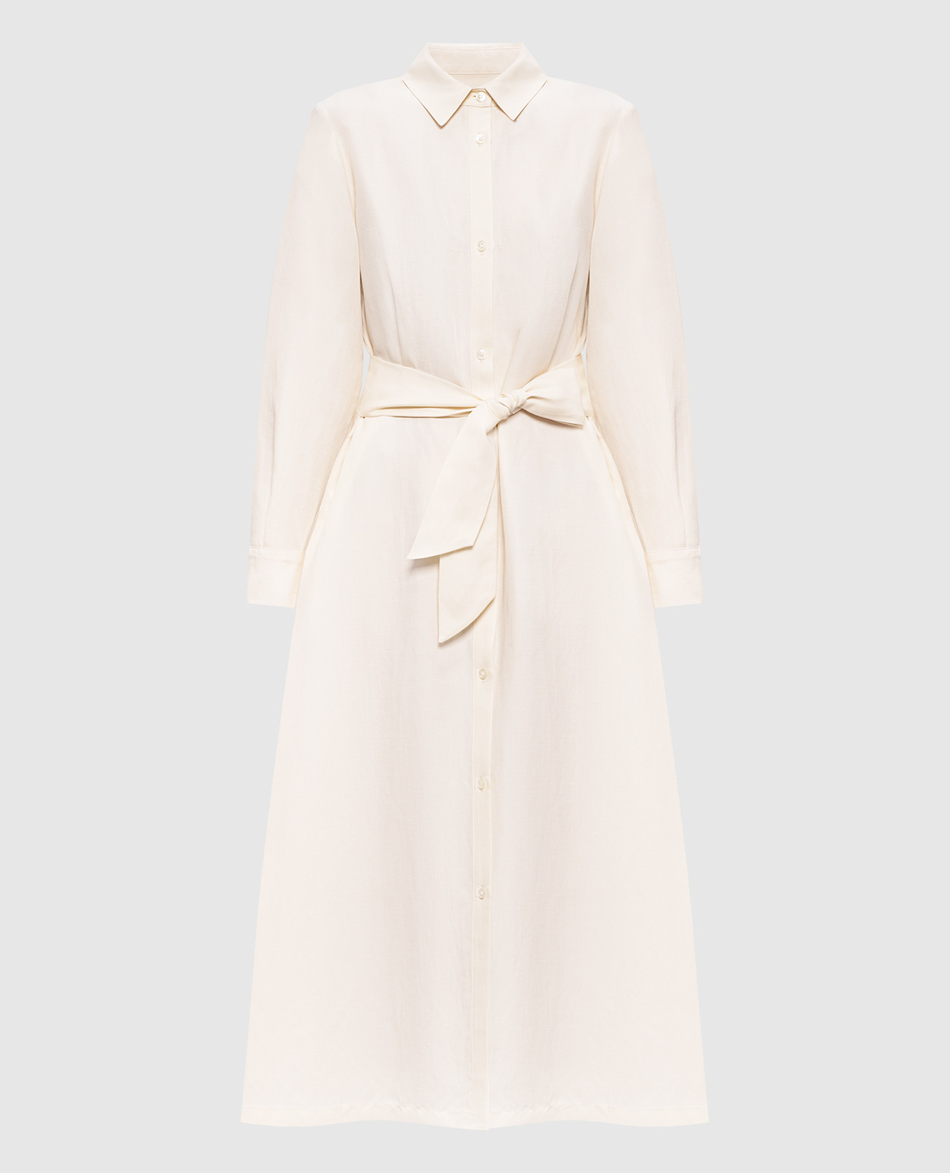 Ivory linen shirt dress