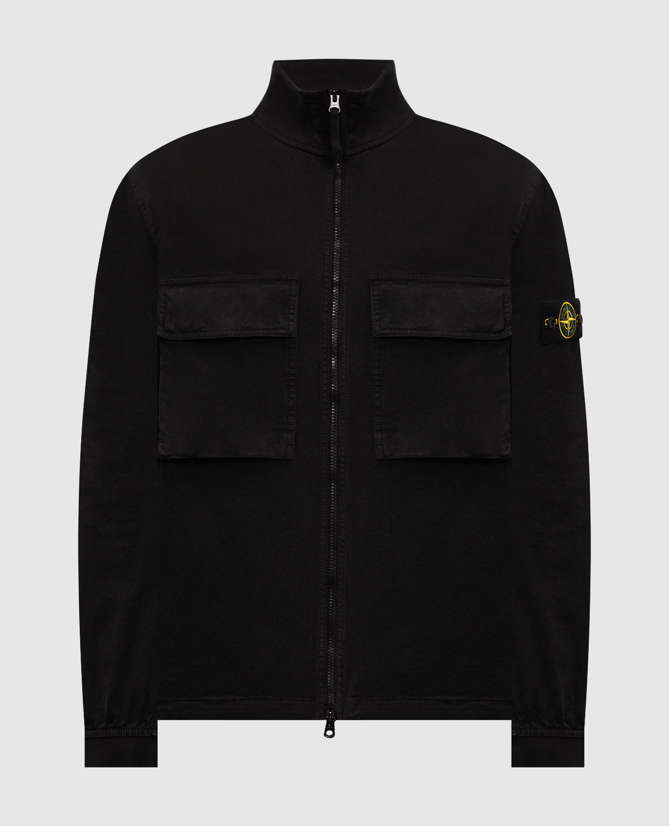 Black jacket with logo patch