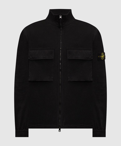 Black jacket with logo patch