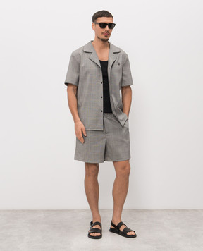 Balmain Grey wool Windsor check shirt GH1HN151WD37