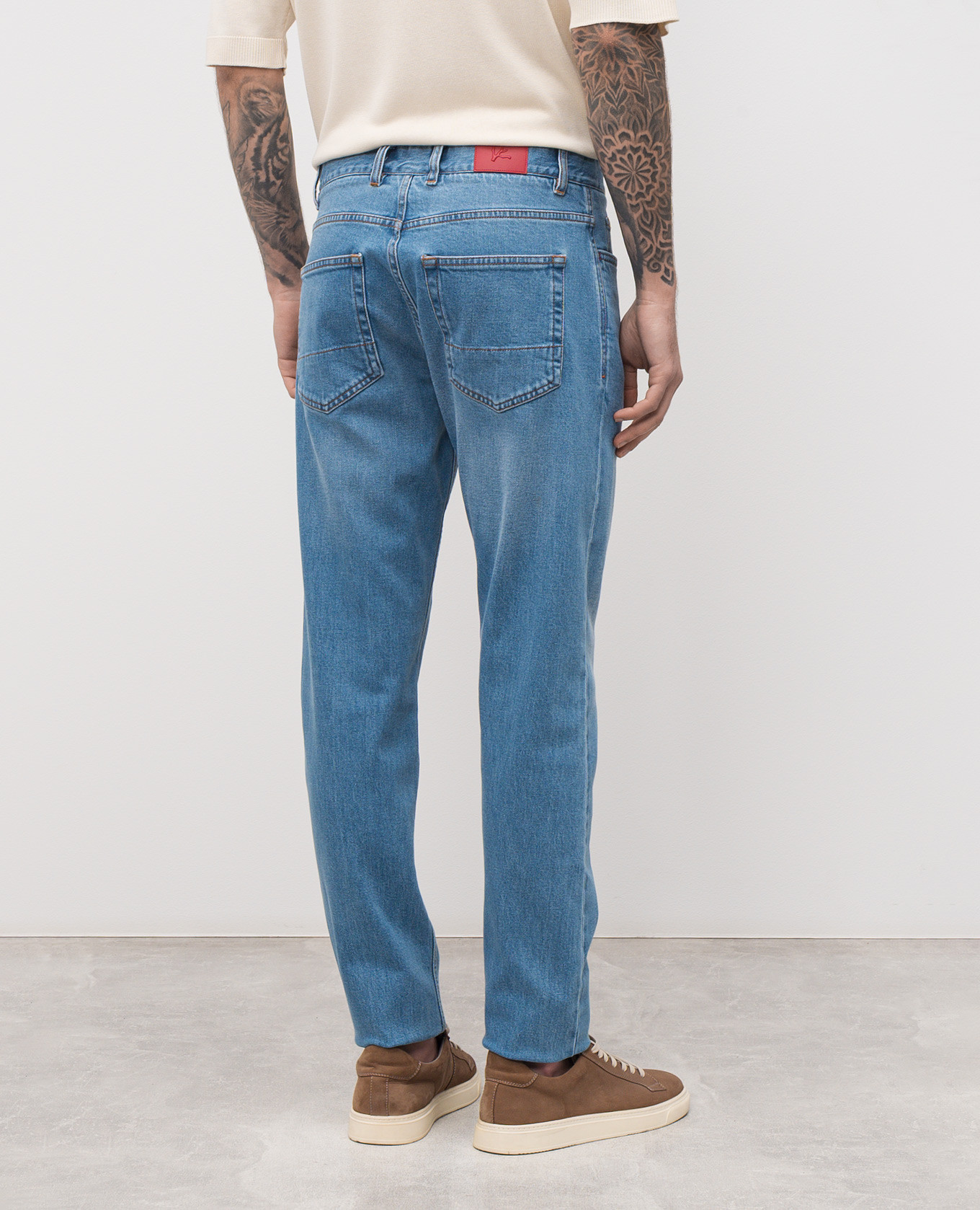 Blue jeans with a worn effect ISAIA 4