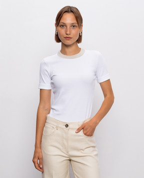 Peserico White T-shirt with lurex A06840J0B5669