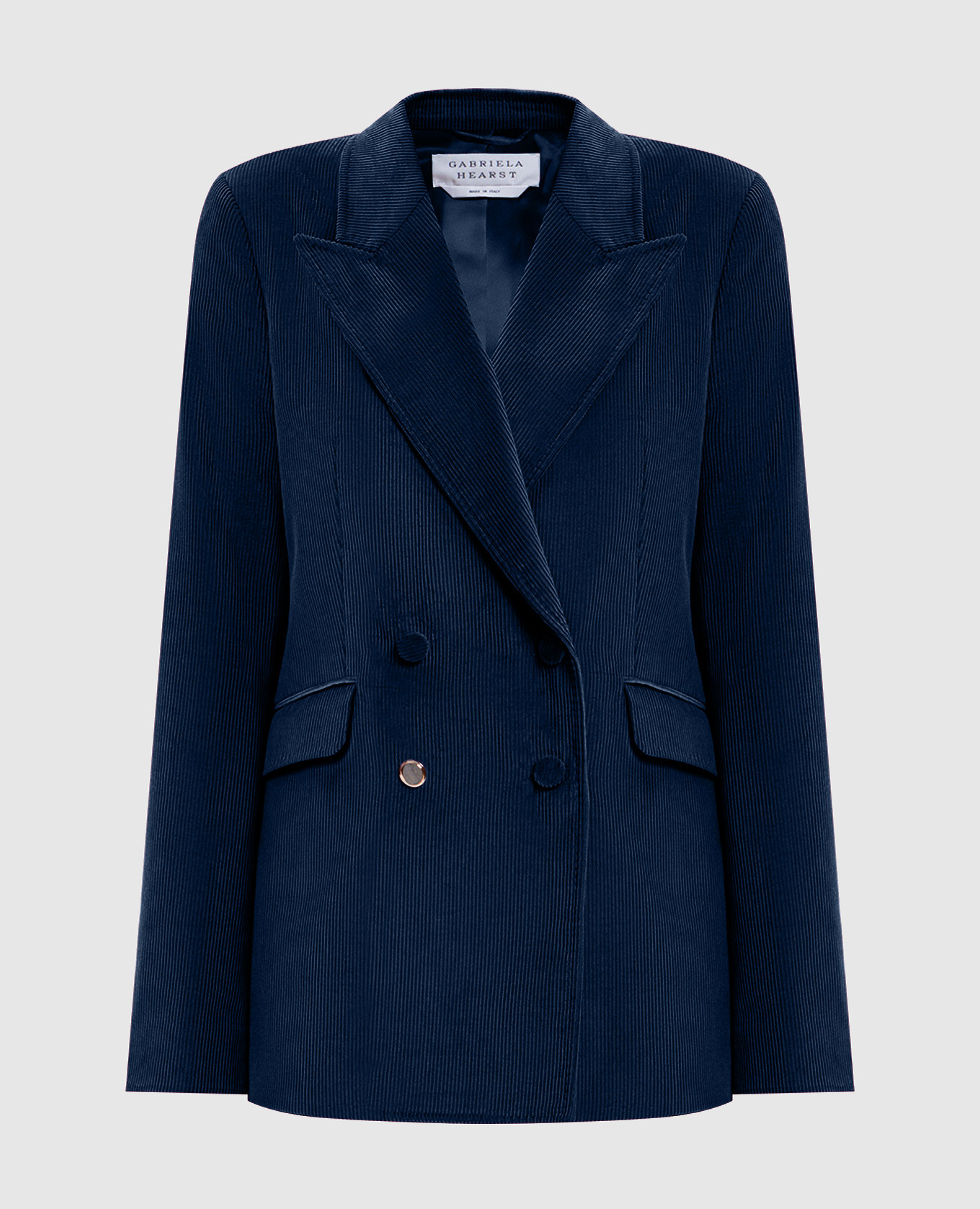 Angela blue double-breasted corduroy jacket