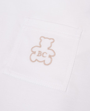Brunello Cucinelli Children's white T-shirt with embroidered monogram logo B0B13TS01S