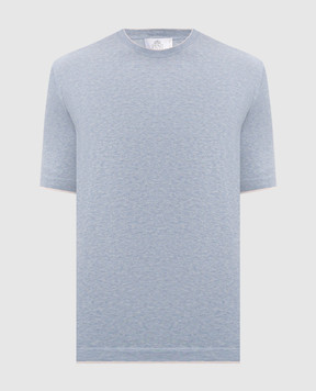 Pini Parma Blue T-shirt with contrast trim TSHIDUSTBL
