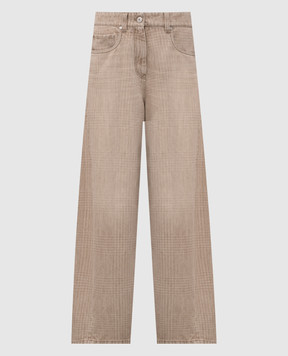 Brunello Cucinelli Beige checked jeans MP95PP4059