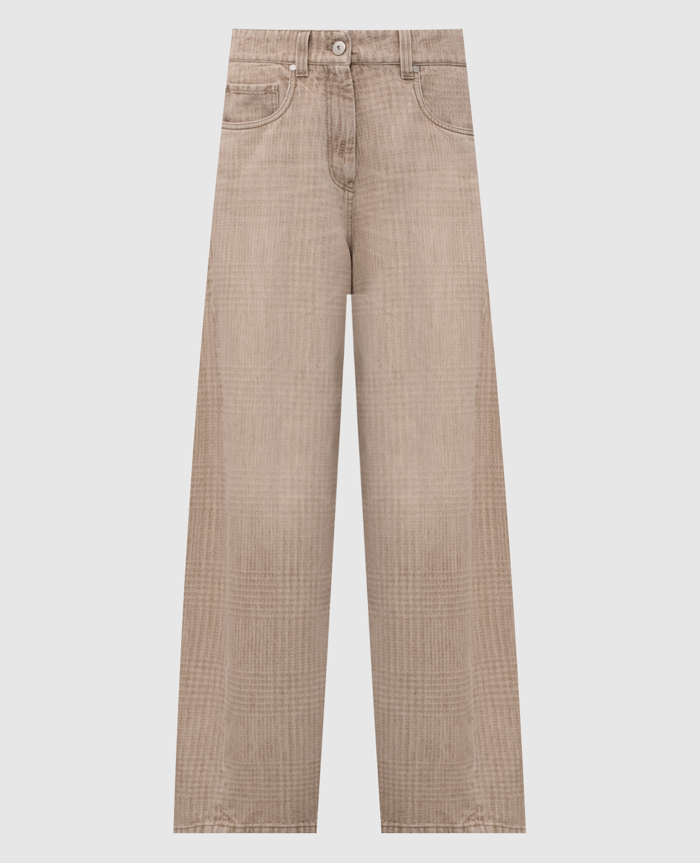 Beige checked jeans