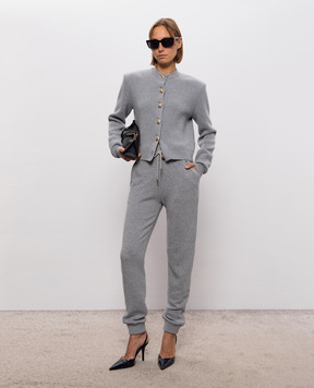Balmain Grey cashmere and merino wool joggers PA0000000066