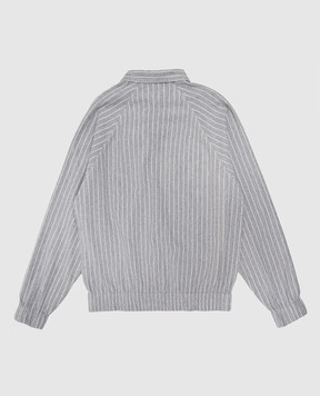 Brunello Cucinelli Children's gray sweater with polo collar BB192E455C