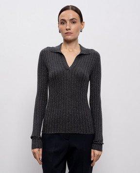 Peserico Gray ribbed wool pullover S99431F1809771