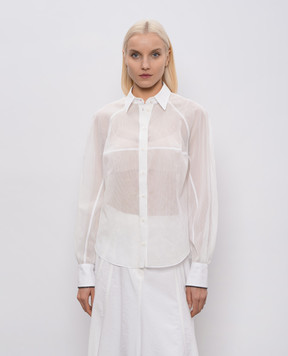 Brunello Cucinelli White blouse with monil chain MH750MO516
