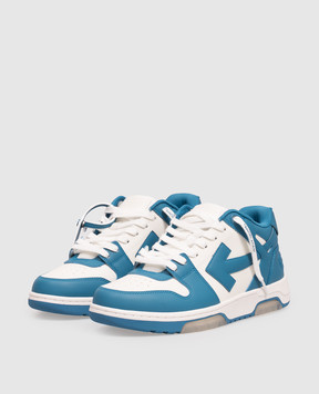 Off-White Out Of Office blue leather sneakers OF05724101