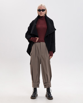 Y`S Yamamoto Burgundy ribbed golf YVK05682