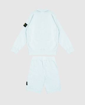 Stone Island Children's blue sweatshirt and shorts suit L1S166300001S004068