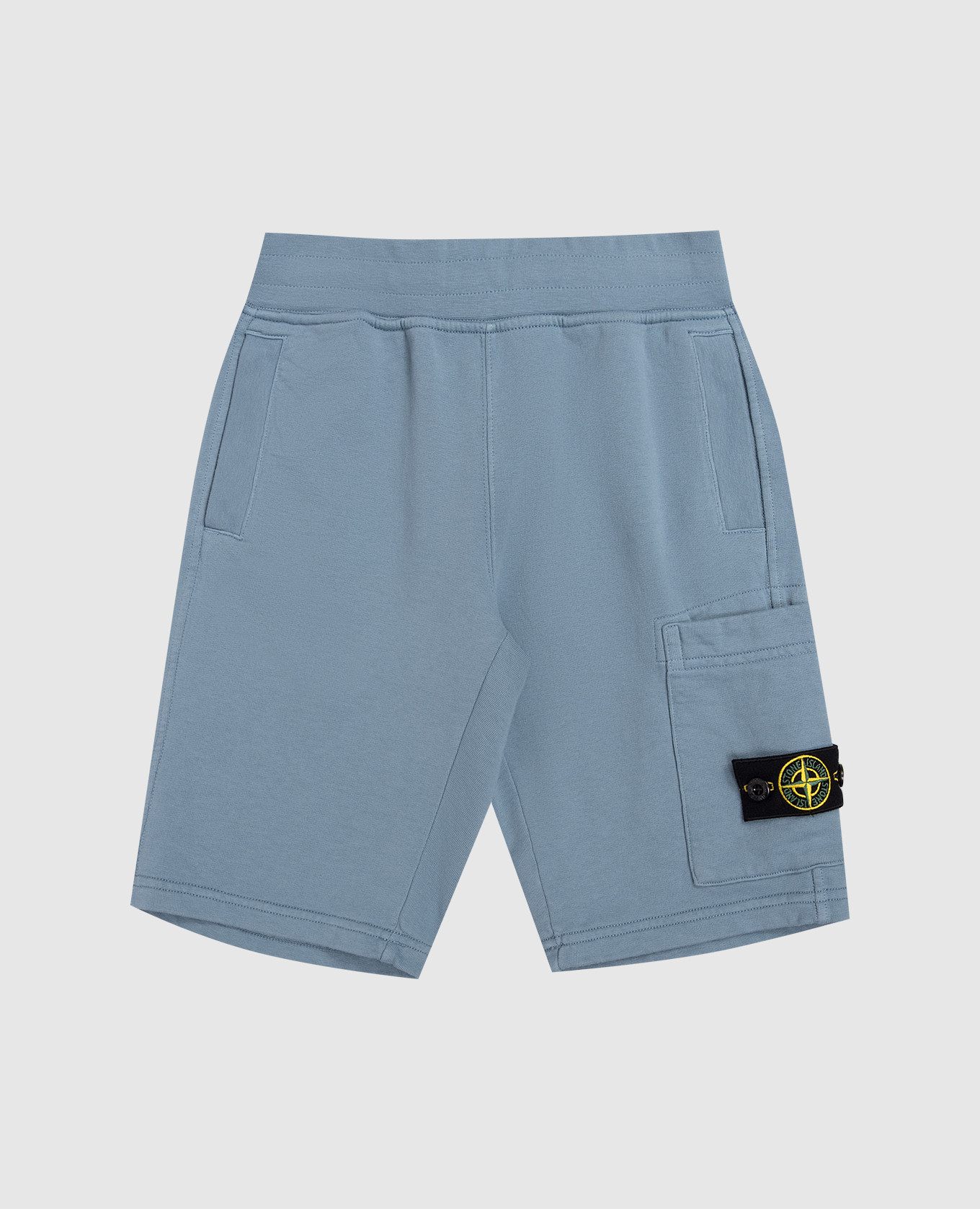 

Children's blue shorts with logo patch Stone Island, Light blue