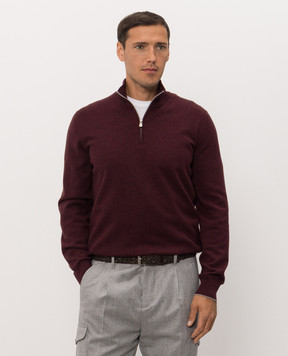 Brunello Cucinelli Burgundy cashmere jumper M2200124
