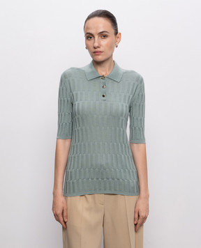 Fabiana Filippi Turquoise cashmere and silk polo MAD216F009N907
