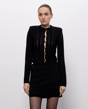 Balmain Black Fléchage cardigan HF1KL459KK34