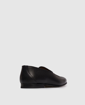 Sturlini Black leather slip-ons U1858