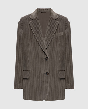 Brunello Cucinelli Green double-breasted corduroy jacket MA1807105