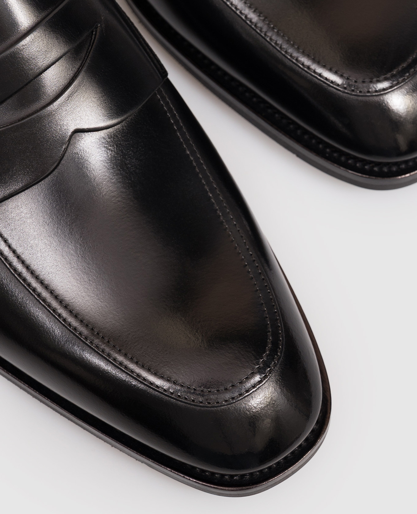 Black leather glossy loafers Santoni 5
