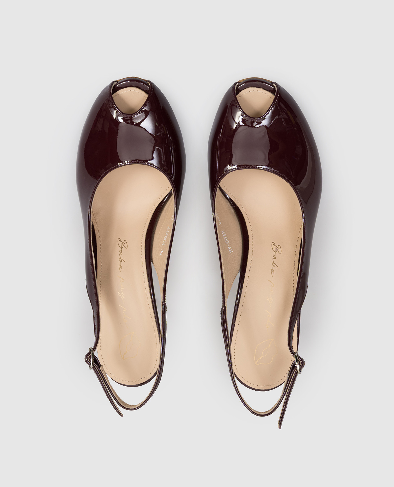 

Burgundy patent leather slingbacks Babe Pay Pls