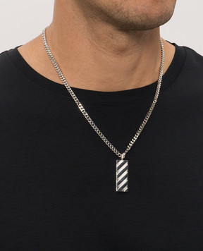 Off-White Silver chain with pendant OMOB15WC99MET001