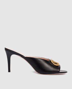 Valentino VLogo Signature Black Leather Mules 8W2S0NQ4ZIC
