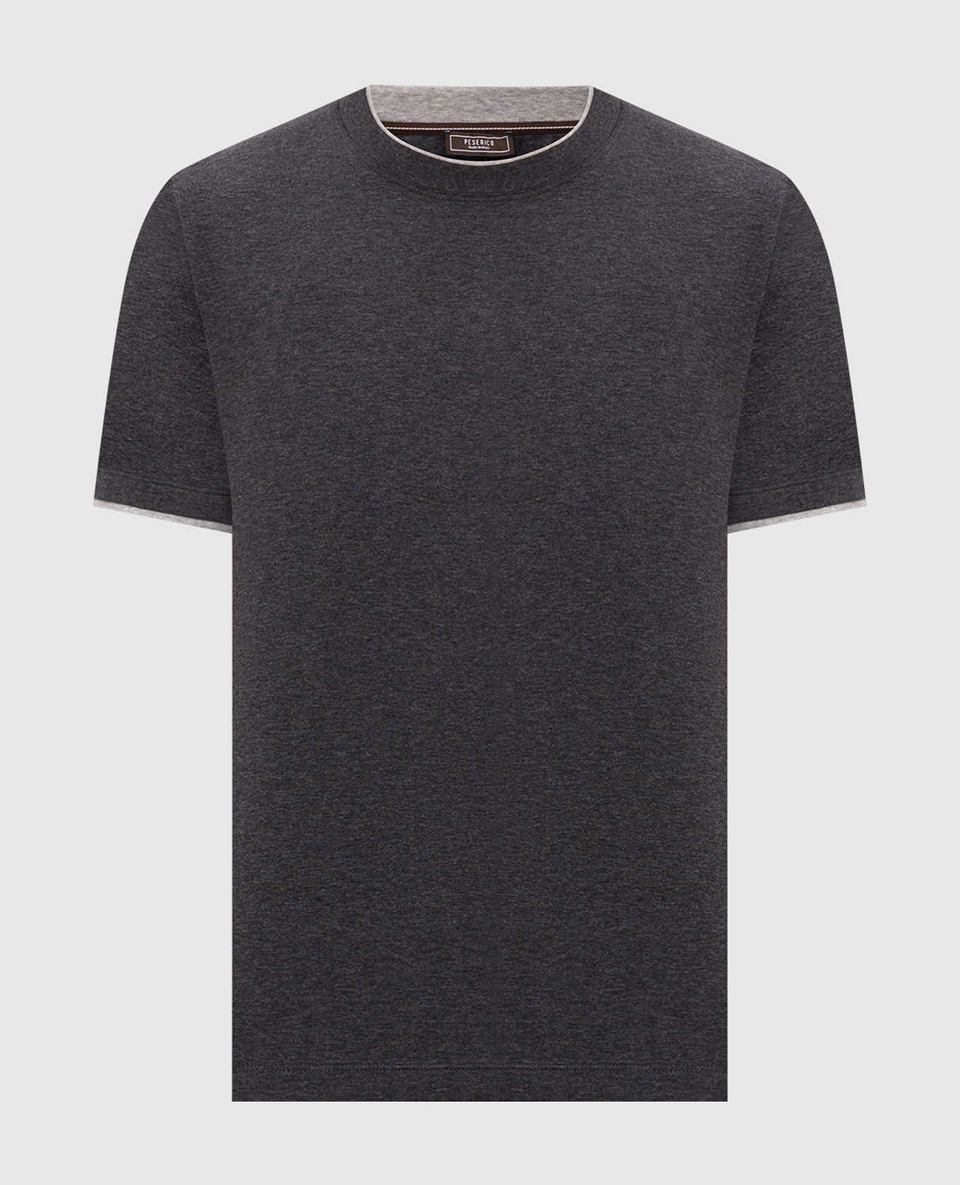 Grey melange T-shirt with logo print
