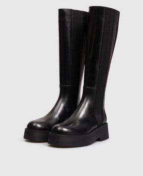 Premiata Black leather platform boots M7142ANIL