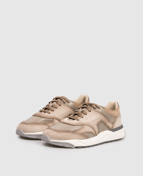 Santoni Brown suede sneakers with logo MBIM22112BGRTSBB