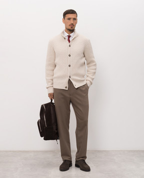 Peserico Ivory wool and cashmere cardigan R59563F0509470