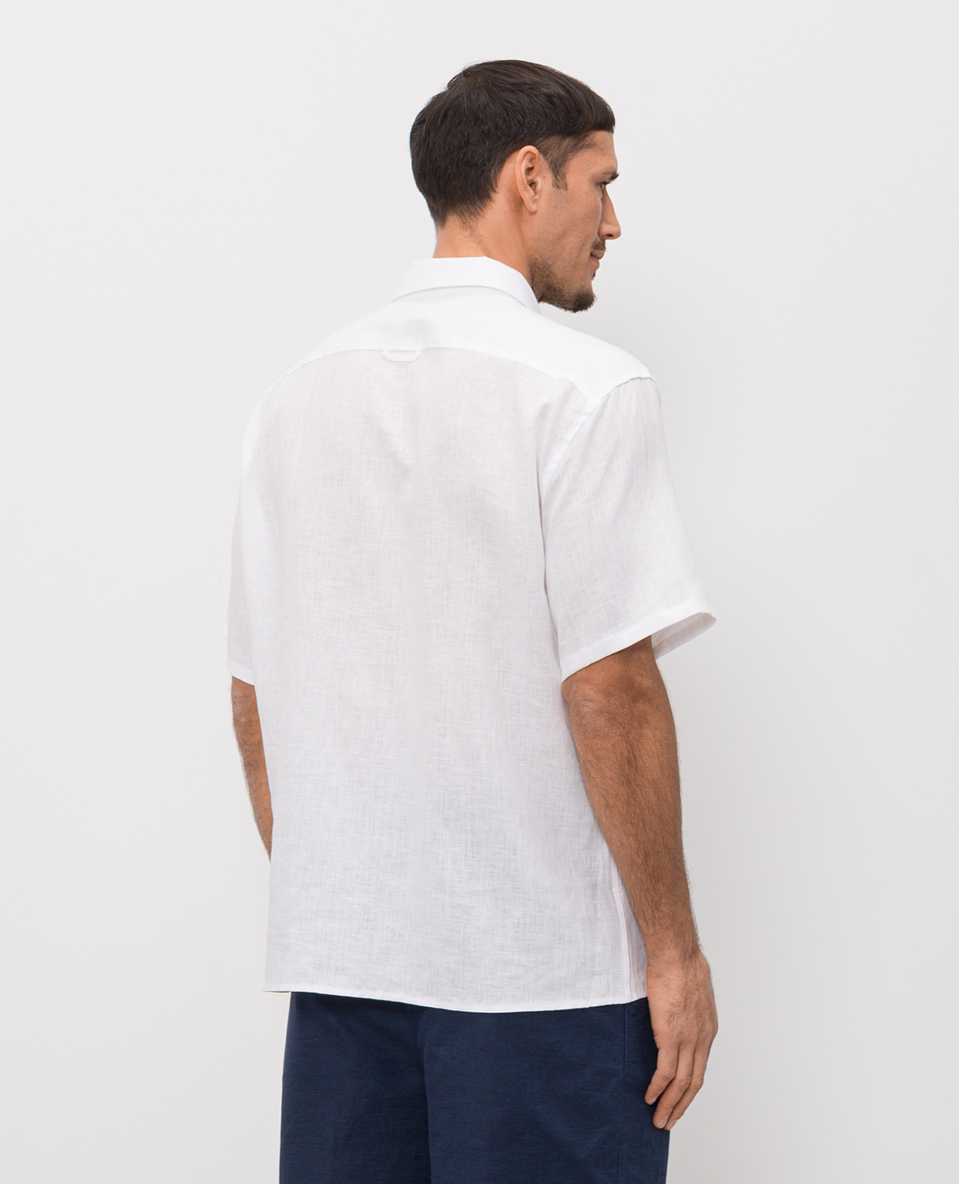 White linen short-sleeved shirt Trussardi 4
