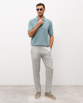 Kiton Gray linen pants UPN01H09690