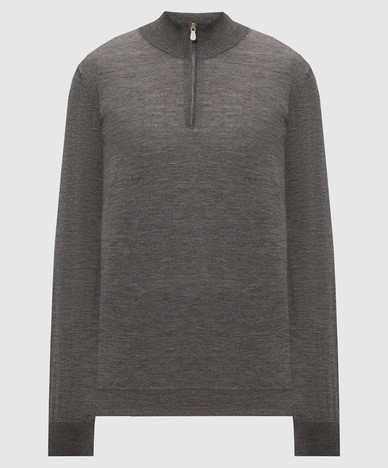 Gray wool and cashmere sweater