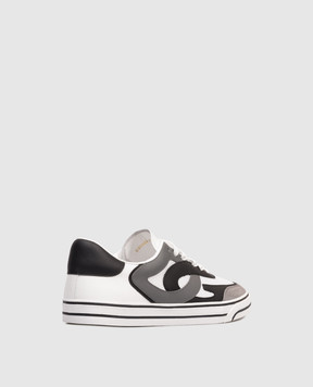 Dolce&Gabbana White Sailing logo-embossed combo sneakers CS2385AY796