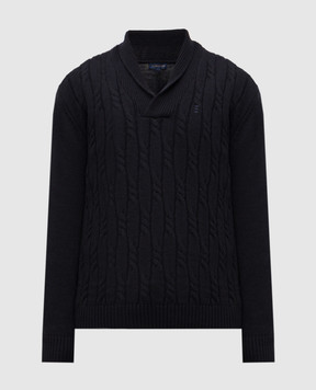 Florentino Blue sweater with patterned wool 225416520601